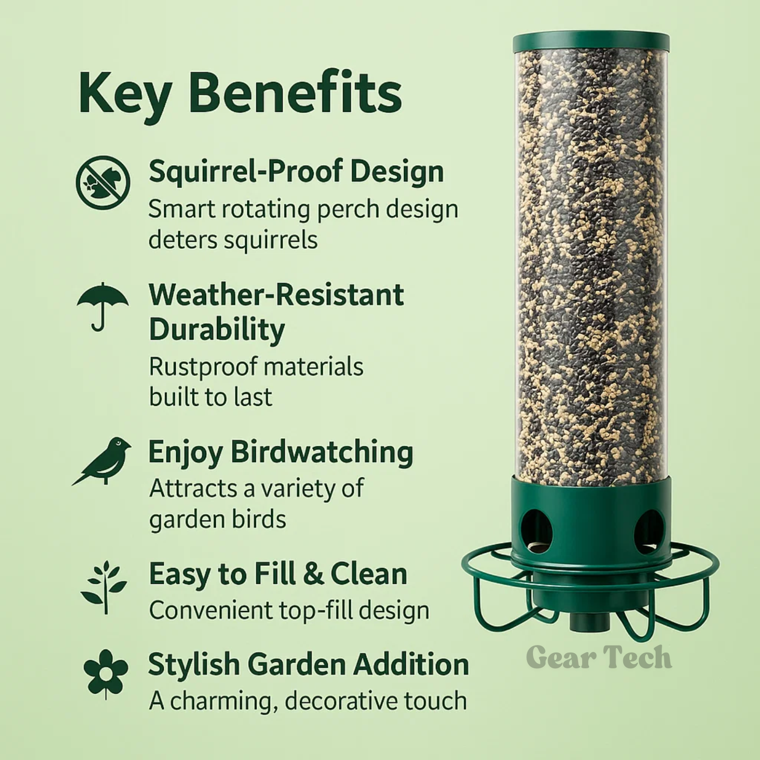 SwiftGuard Squirrel-Proof Backyard Feeder Rotating Perch | Lersk