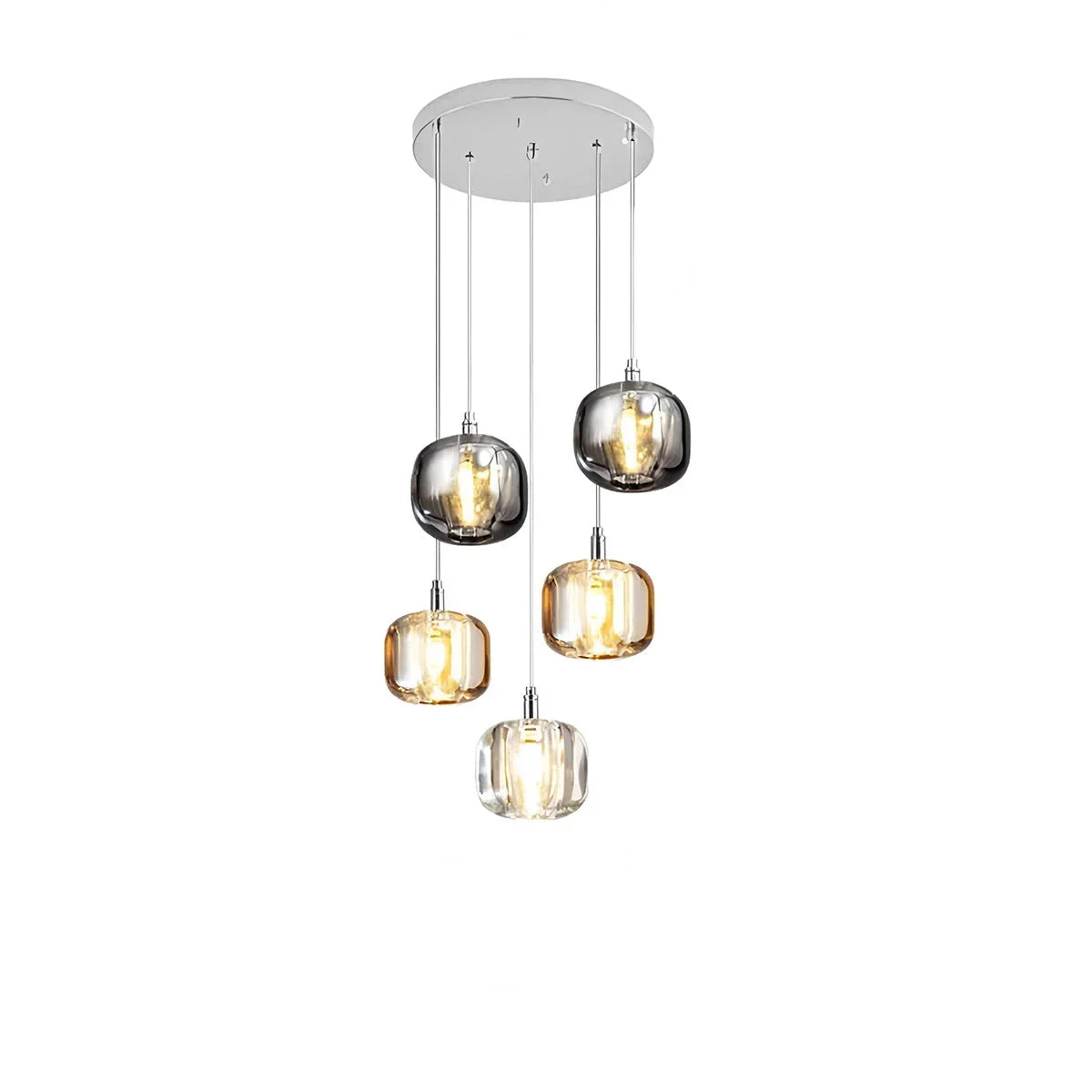 Colored Glass Multi Pendant Chandelier | Lersk