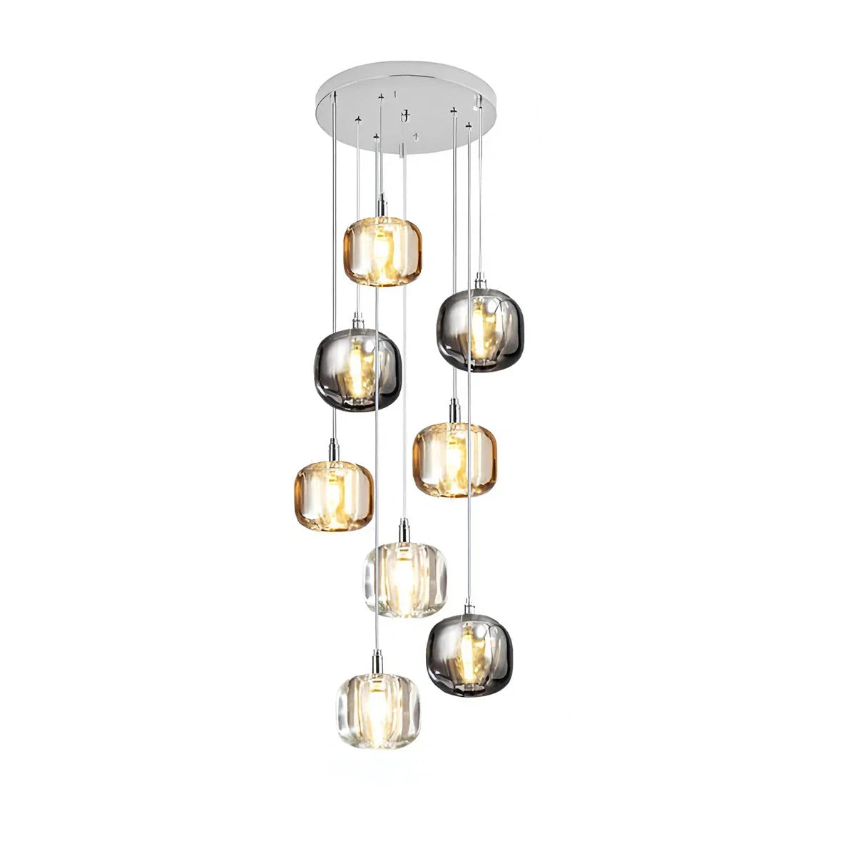 Colored Glass Multi Pendant Chandelier | Lersk