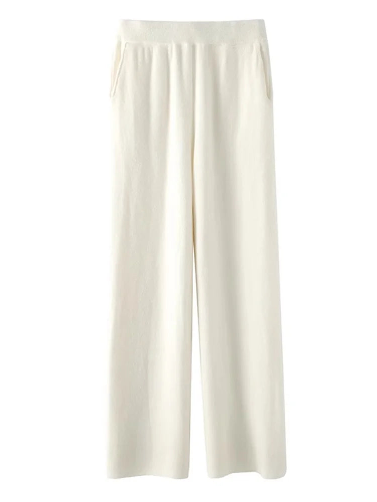 Pantaloni Comfort in Cashmere a Vita Alta AstraSilk per Calore e Morbidezza Tutto il Giorno