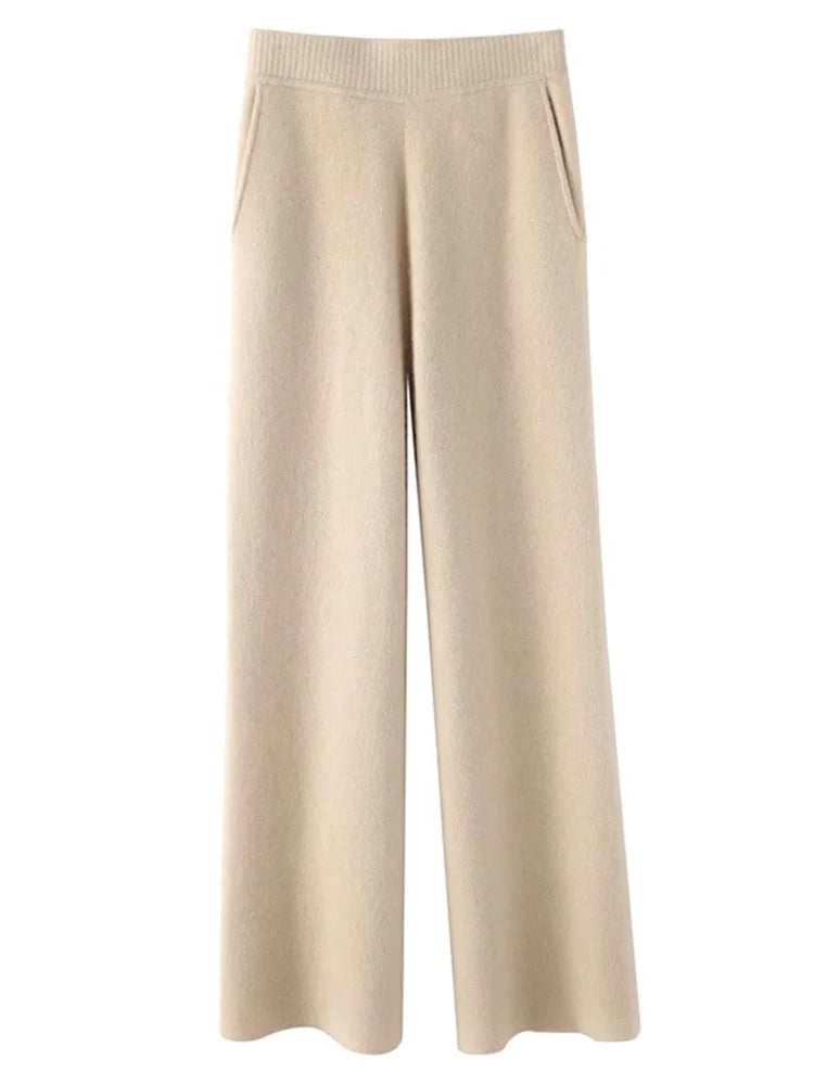 Pantaloni Comfort in Cashmere a Vita Alta AstraSilk per Calore e Morbidezza Tutto il Giorno
