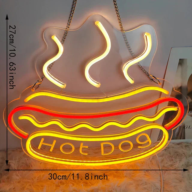 NibbleGlow Neon-Nachtlicht Buntes Fast-Food-Schild | Lersk