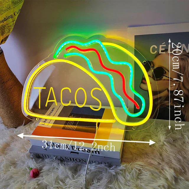 NibbleGlow Neon-Nachtlicht Buntes Fast-Food-Schild | Lersk