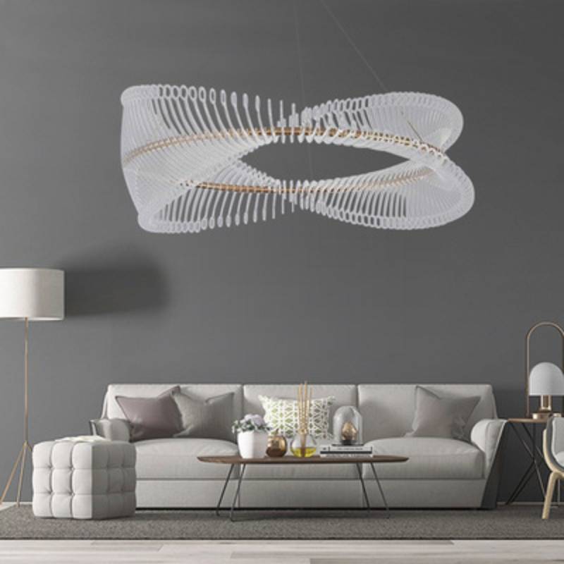 Moderní spirálový akrylový lustr s luxusním LED kruhovým světlem | Lersk