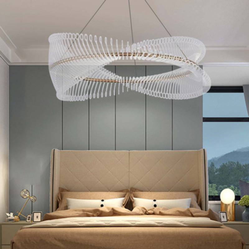 Moderní spirálový akrylový lustr s luxusním LED kruhovým světlem | Lersk