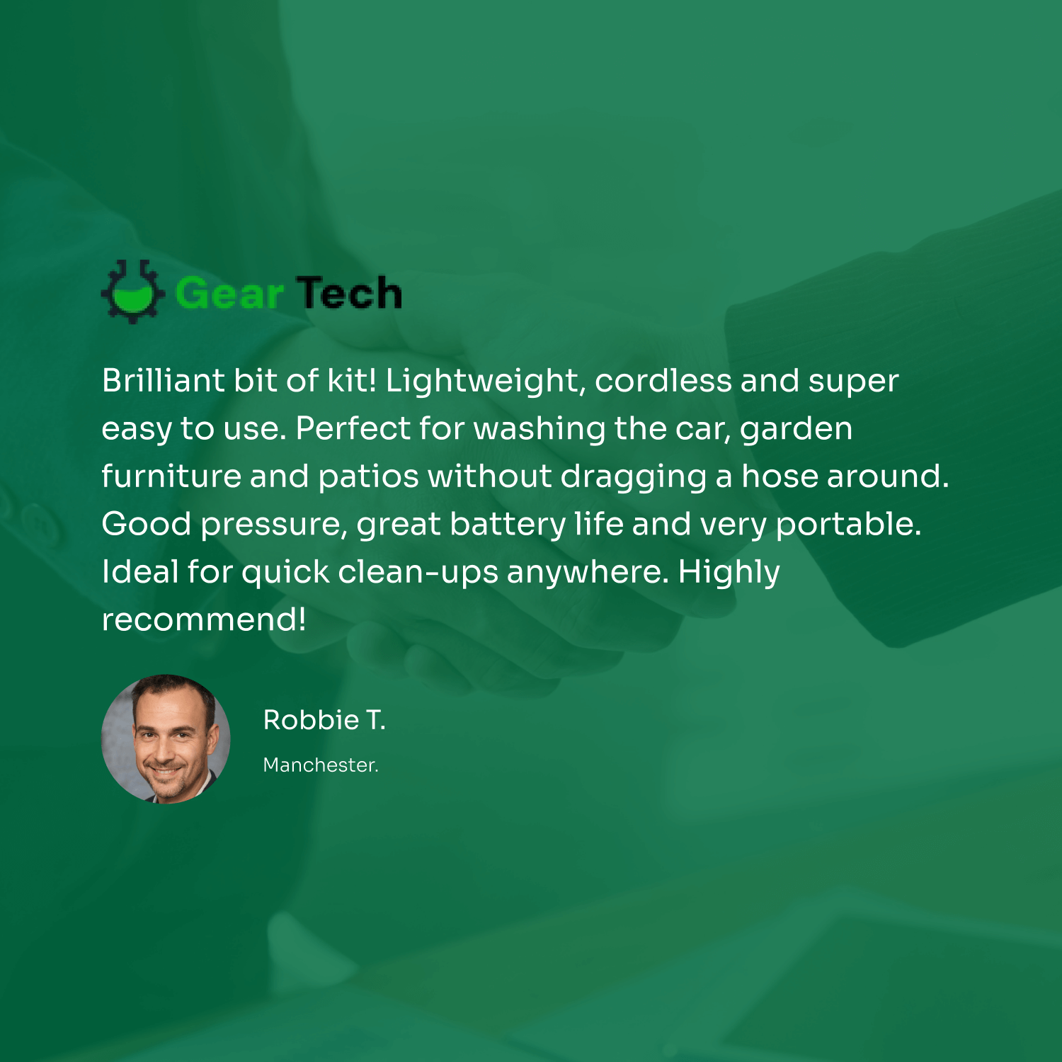 Aqua Ledningsfri Højtryks Sprøjtepistol Sæt Til Biler & Terrasser | Lersk