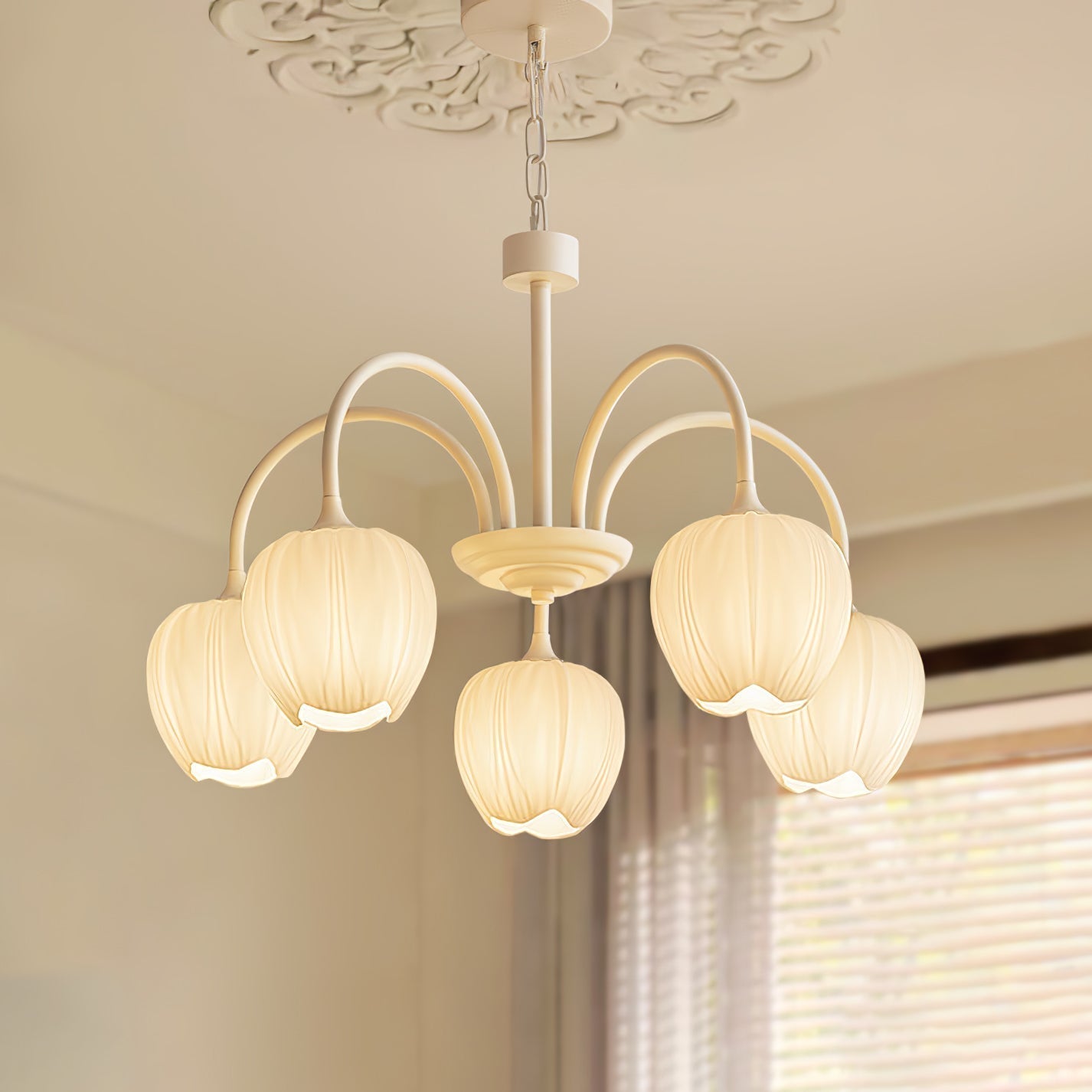 Aurelia Elegant Matcha Chandelier for Living and Dining | Lersk