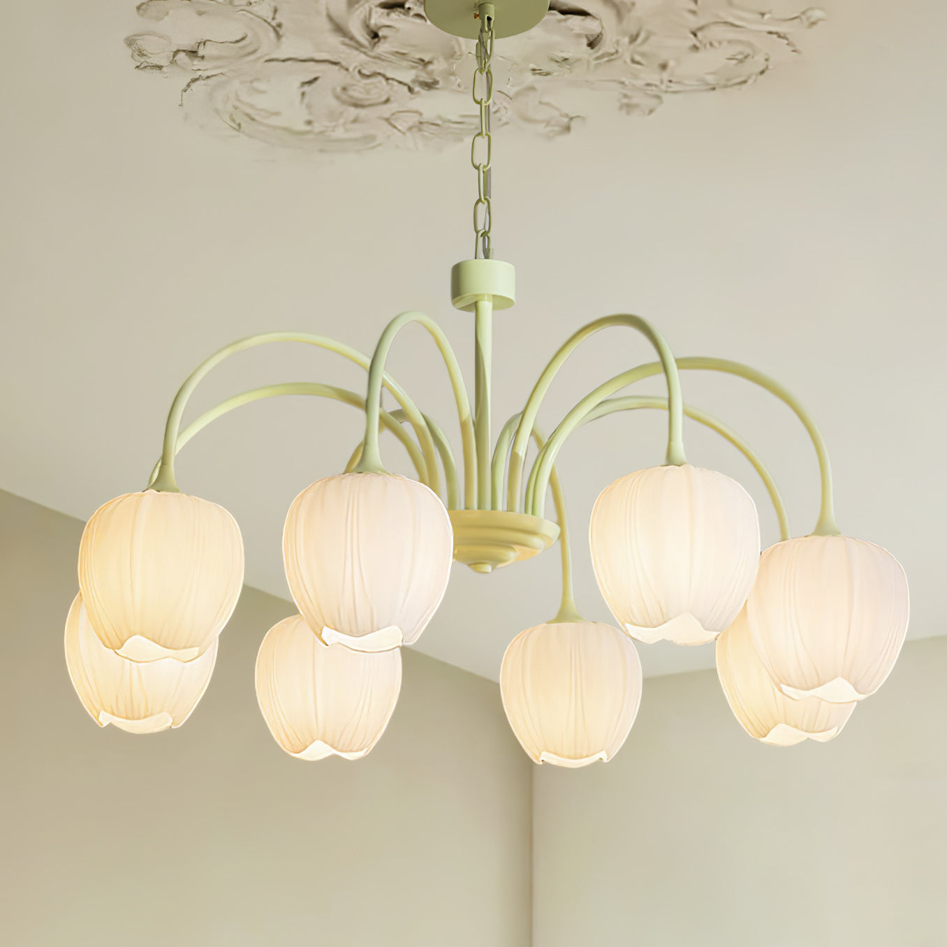 Aurelia Elegant Matcha Chandelier for Living and Dining | Lersk