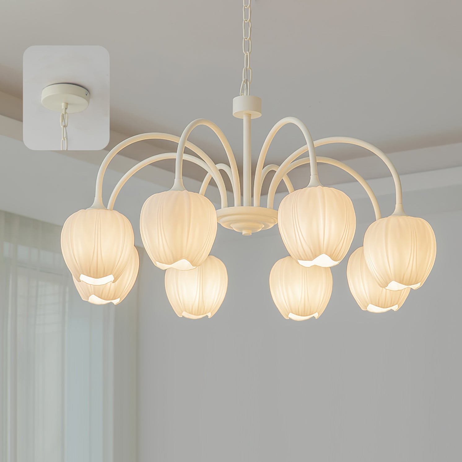 Aurelia Elegant Matcha Chandelier for Living and Dining | Lersk