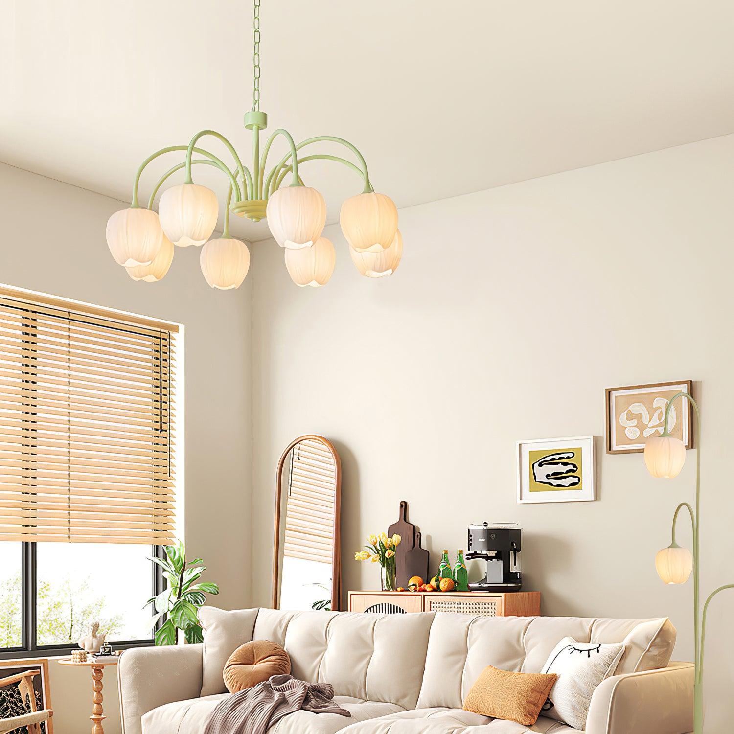 Aurelia Elegant Matcha Chandelier for Living and Dining | Lersk