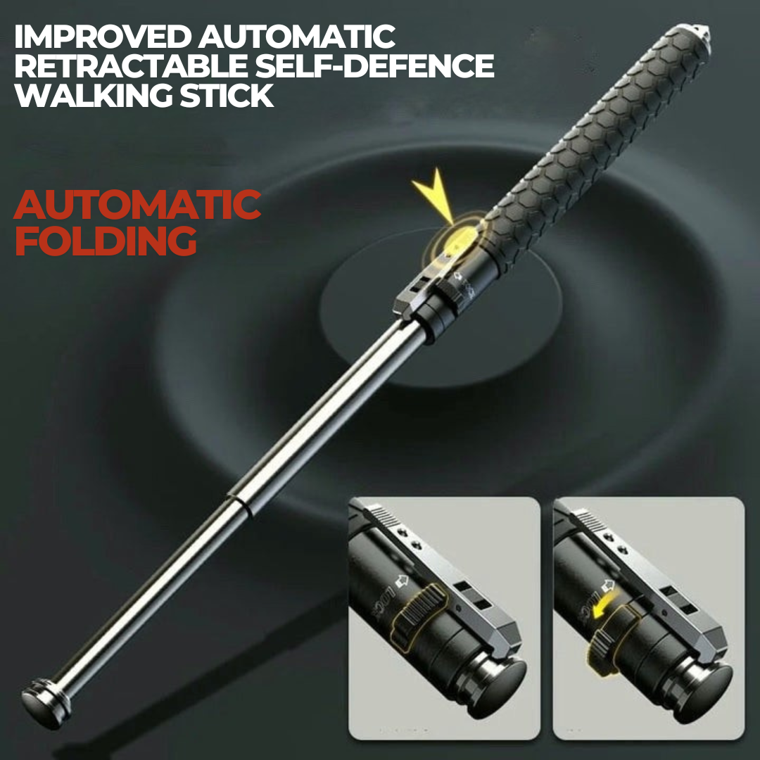 Automatic Self-Defense Walking Stick With Anti-Slip Grip | Lersk