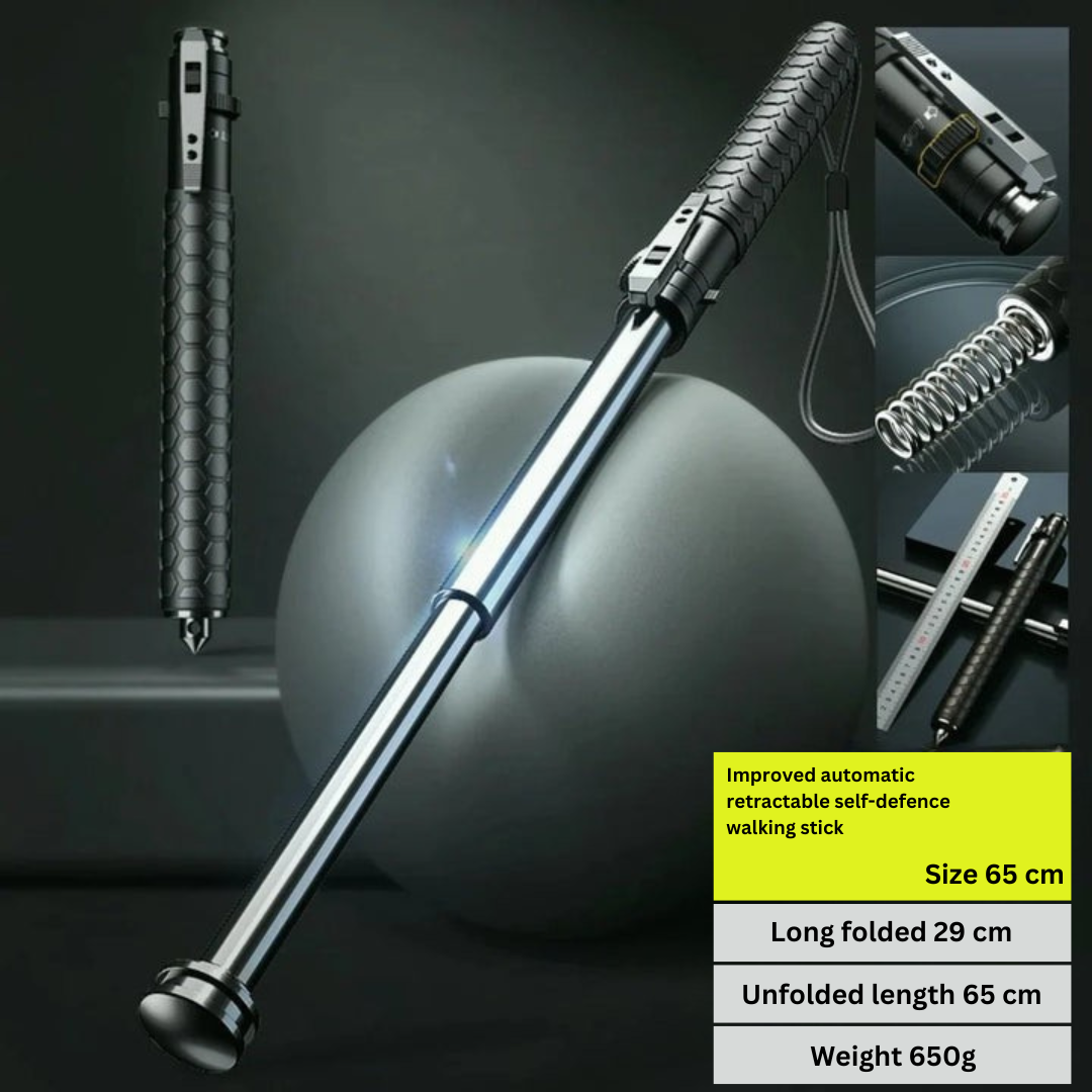 Automatic Self-Defense Walking Stick With Anti-Slip Grip | Lersk