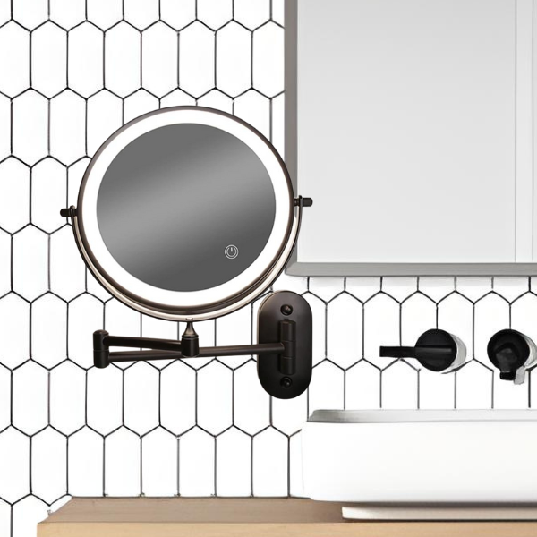 Black Rechargeable LED Magnifying Mirror For Makeup Lovers | Lersk