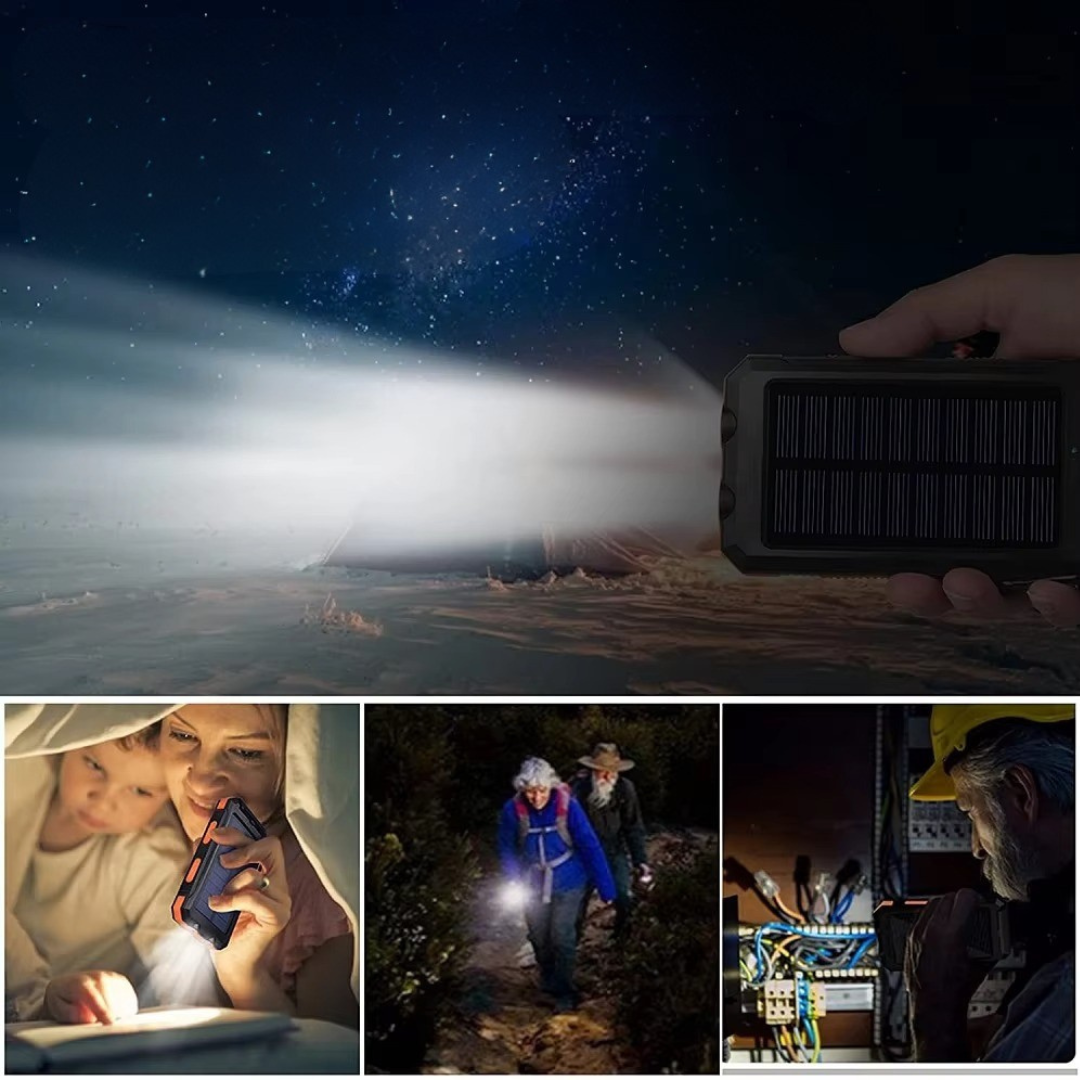 Przenośny power bank solarny z lampą LED do codziennego użytku | Lersk
