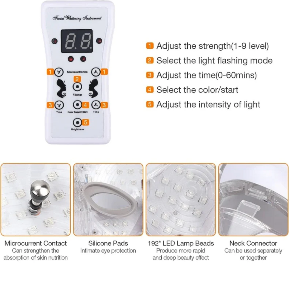 Aurea Glow Seven Color LED Photon Mask With Neck Care