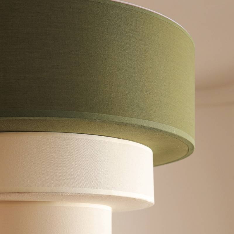 Layered Fabric Pendant Light Soft Ambient Drum Ceiling Fixture | Lersk