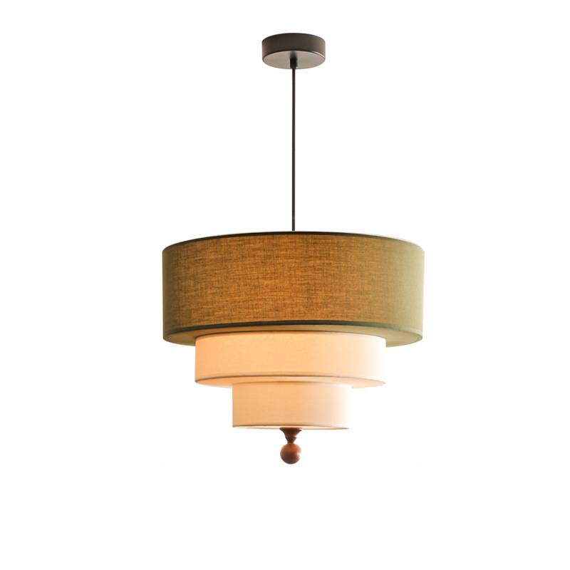Layered Fabric Pendant Light Soft Ambient Drum Ceiling Fixture | Lersk