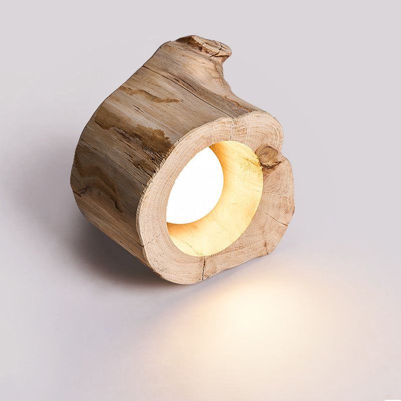 Lampada da soffitto in legno rustico moderno con design a tronco cavo | Lersk