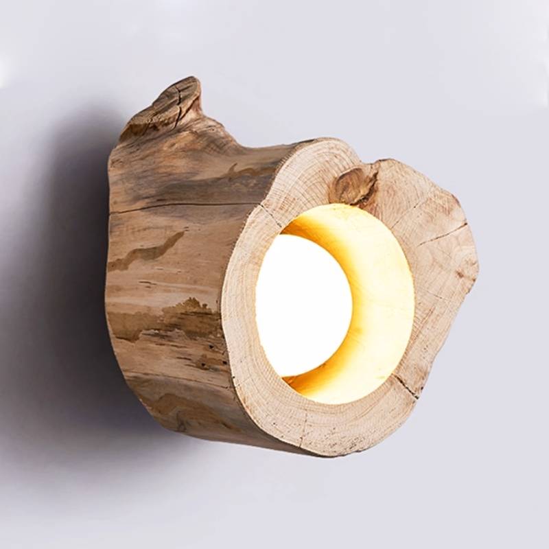 Lampada da soffitto in legno rustico moderno con design a tronco cavo | Lersk
