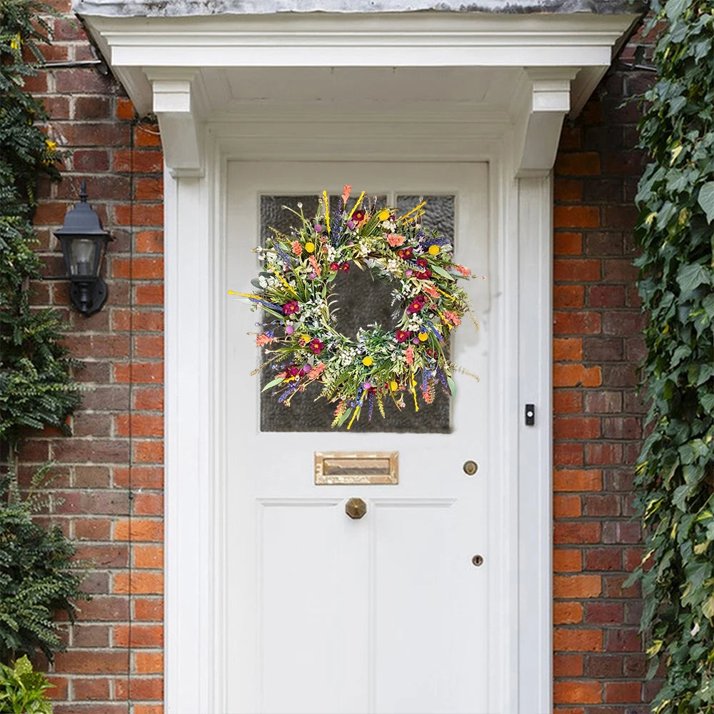 Vibrant Bloom Door Wreath Lifelike Floral Decor Indoor Outdoor For Homeowners | Lersk