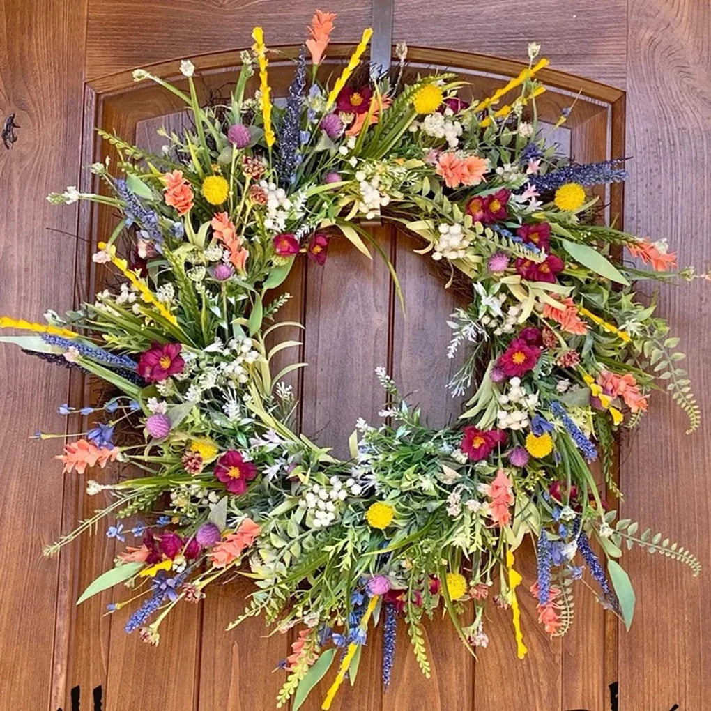 Vibrant Bloom Door Wreath Lifelike Floral Decor Indoor Outdoor For Homeowners | Lersk