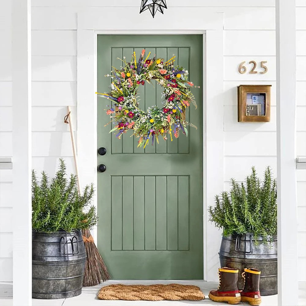 Vibrant Bloom Door Wreath Lifelike Floral Decor Indoor Outdoor For Homeowners | Lersk