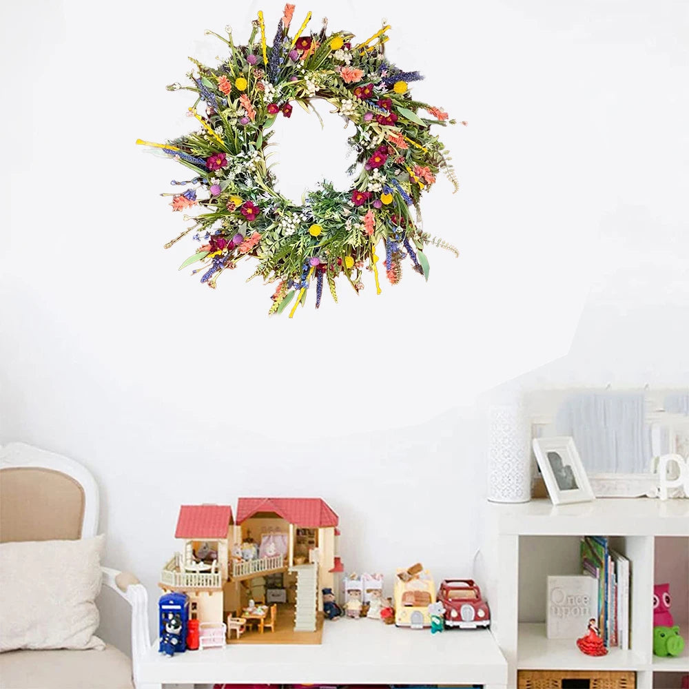 Vibrant Bloom Door Wreath Lifelike Floral Decor Indoor Outdoor For Homeowners | Lersk