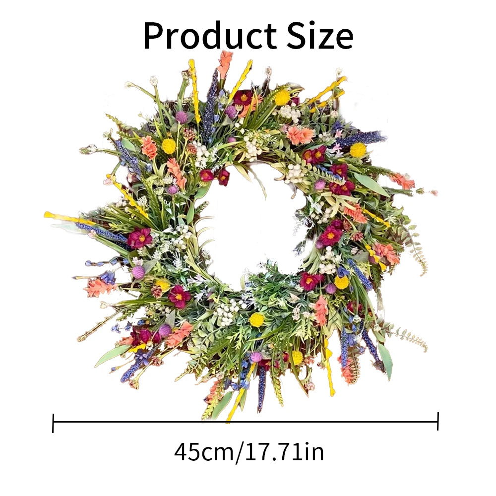 Vibrant Bloom Door Wreath Lifelike Floral Decor Indoor Outdoor For Homeowners | Lersk