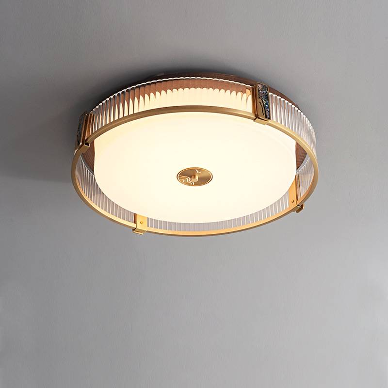 Contemporary Bedroom Ceiling Light In Brass With LED | Lersk