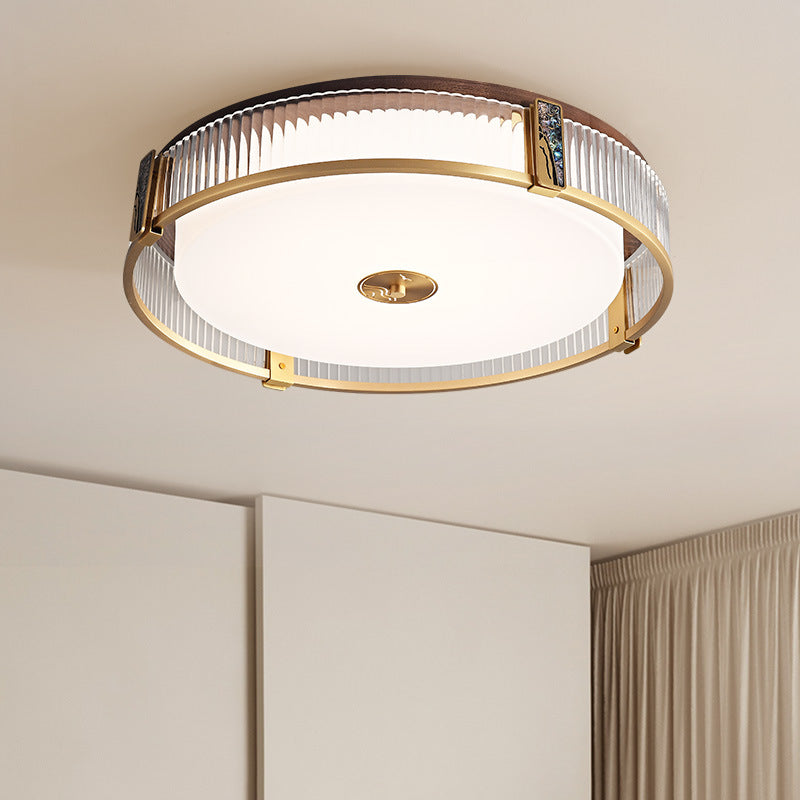 Contemporary Bedroom Ceiling Light In Brass With LED | Lersk