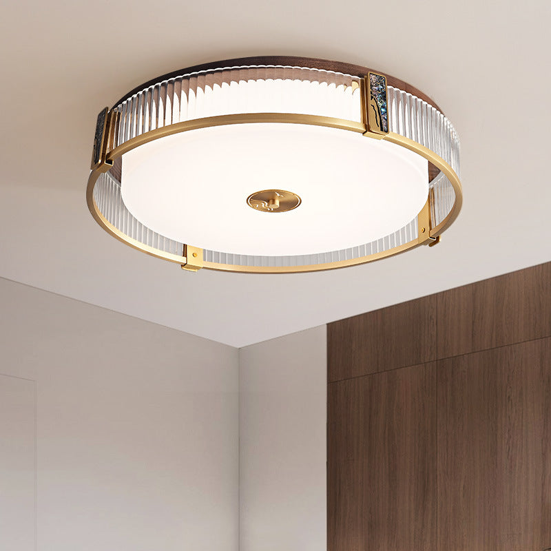 Contemporary Bedroom Ceiling Light In Brass With LED | Lersk