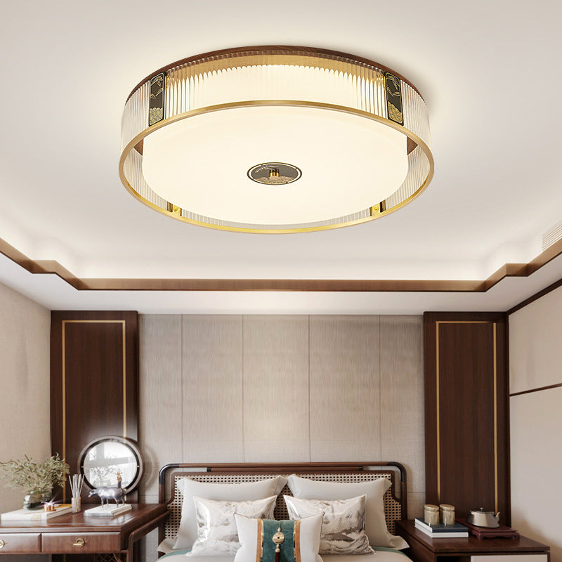 Contemporary Bedroom Ceiling Light In Brass With LED | Lersk