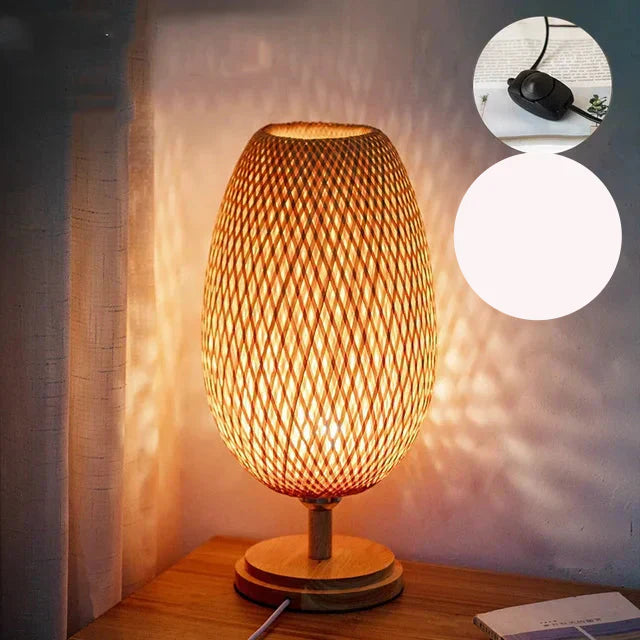AntiqueBamboo Vintage Bamboo Table Lamp For Cozy Ambience | Lersk