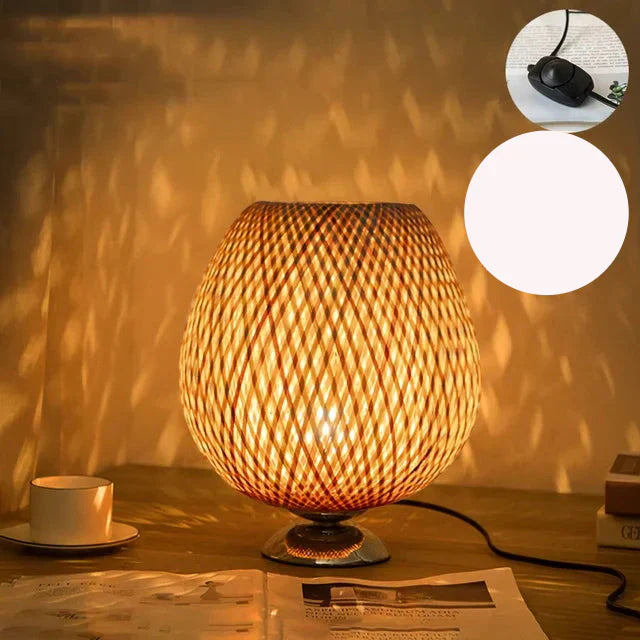 AntiqueBamboo Vintage Bamboo Table Lamp For Cozy Ambience | Lersk