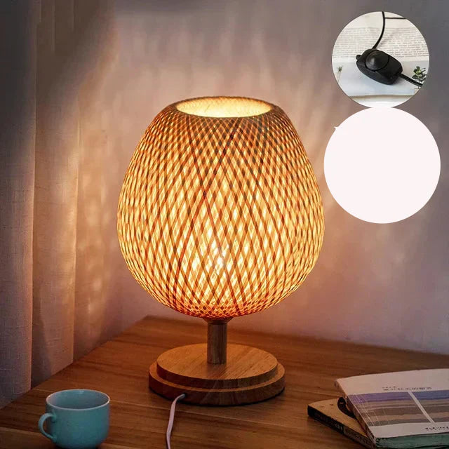 AntiqueBamboo Vintage Bamboo Table Lamp For Cozy Ambience | Lersk