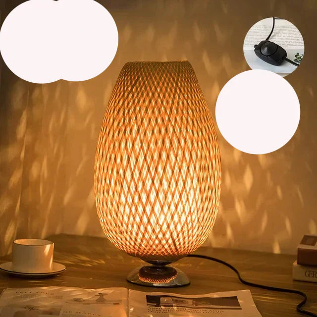 AntiqueBamboo Vintage Bamboo Table Lamp For Cozy Ambience | Lersk
