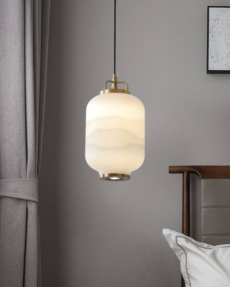 Lampada a sospensione in vetro satinato per lampada da soffitto contemporanea | Lersk