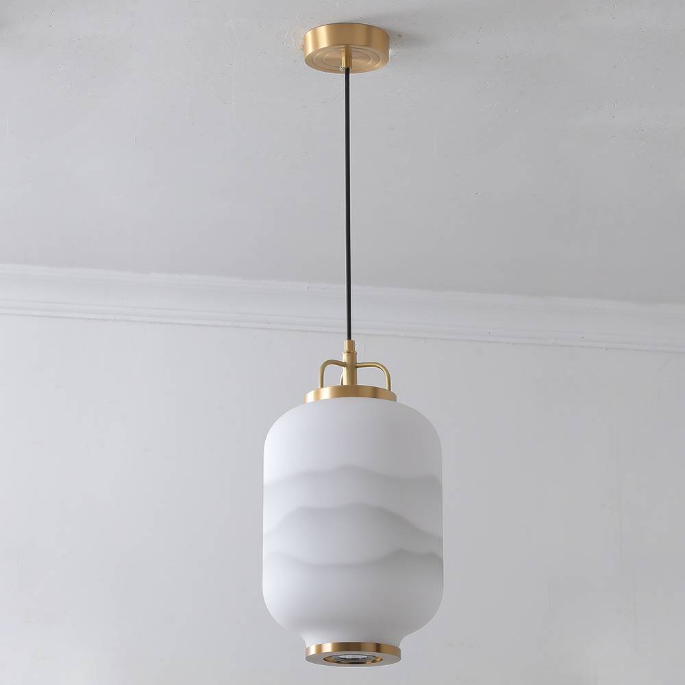 Lampada a sospensione in vetro satinato per lampada da soffitto contemporanea | Lersk