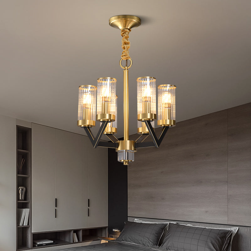 Aurora Gold Lysekrone Moderne Glas Cylinder Loftlampe | Lersk