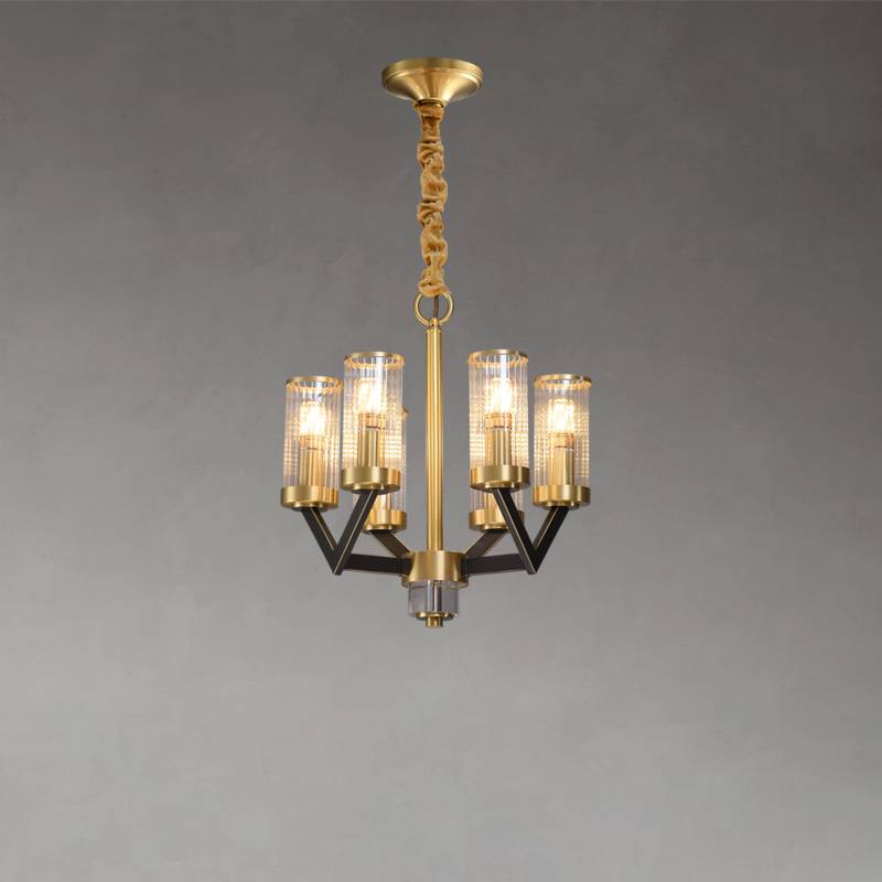 Aurora Gold Lysekrone Moderne Glas Cylinder Loftlampe | Lersk