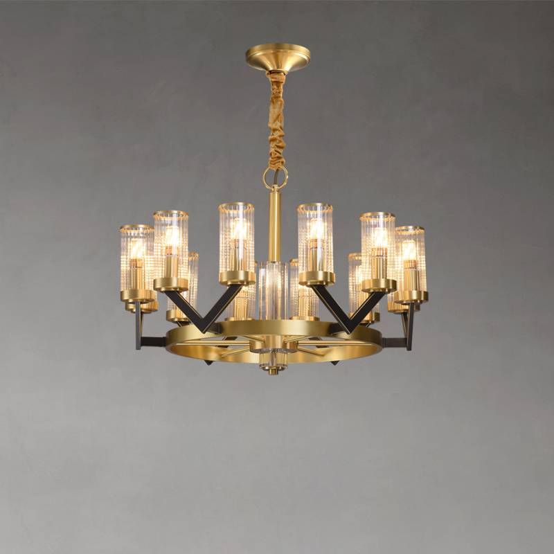 Aurora Gold Lysekrone Moderne Glas Cylinder Loftlampe | Lersk