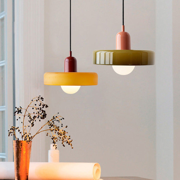 Aurelo Colored Glass Bauhaus Pendant Light for Dining Rooms | Lersk