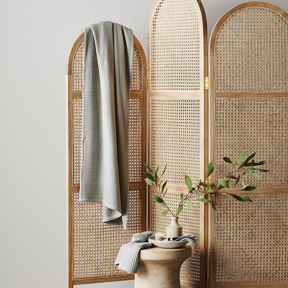 Set da 2 asciugamani spa SereneBamboo in tessuto waffle morbido, ecologici | Lersk