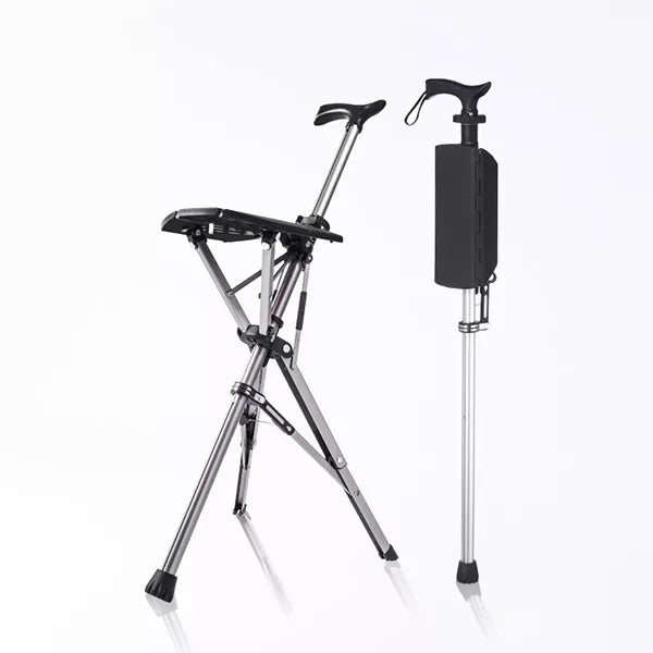 Bengala com Assento - Cadeira Dobrável Portátil para Conforto em Movimento | Suporte de Mobilidade | Lersk