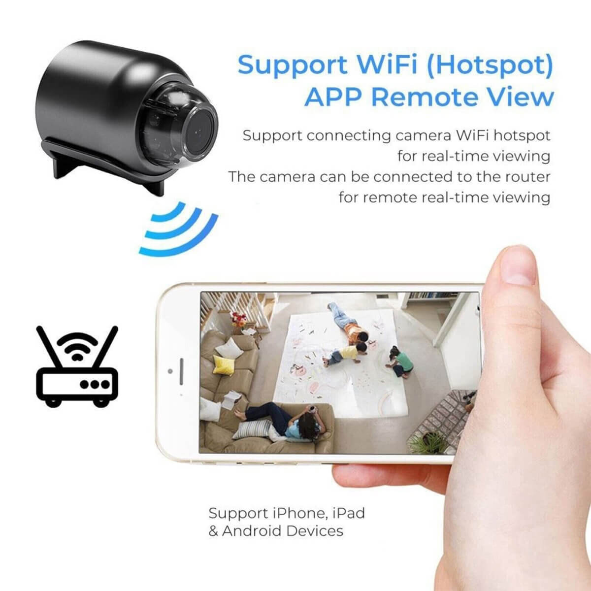 NovaGuard 1080P Mini Telecamera WiFi Impermeabile con Visione Notturna a 160 Gradi | Lersk