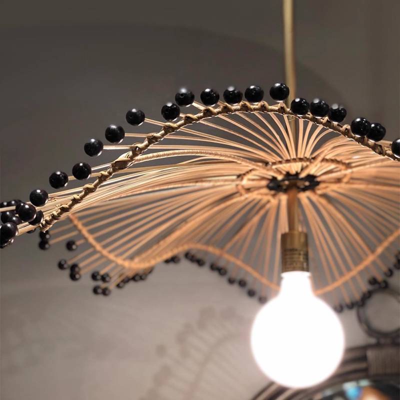 Woven Rattan Pendant Light, Sculptural Decorative Ceiling Fixture | Lersk