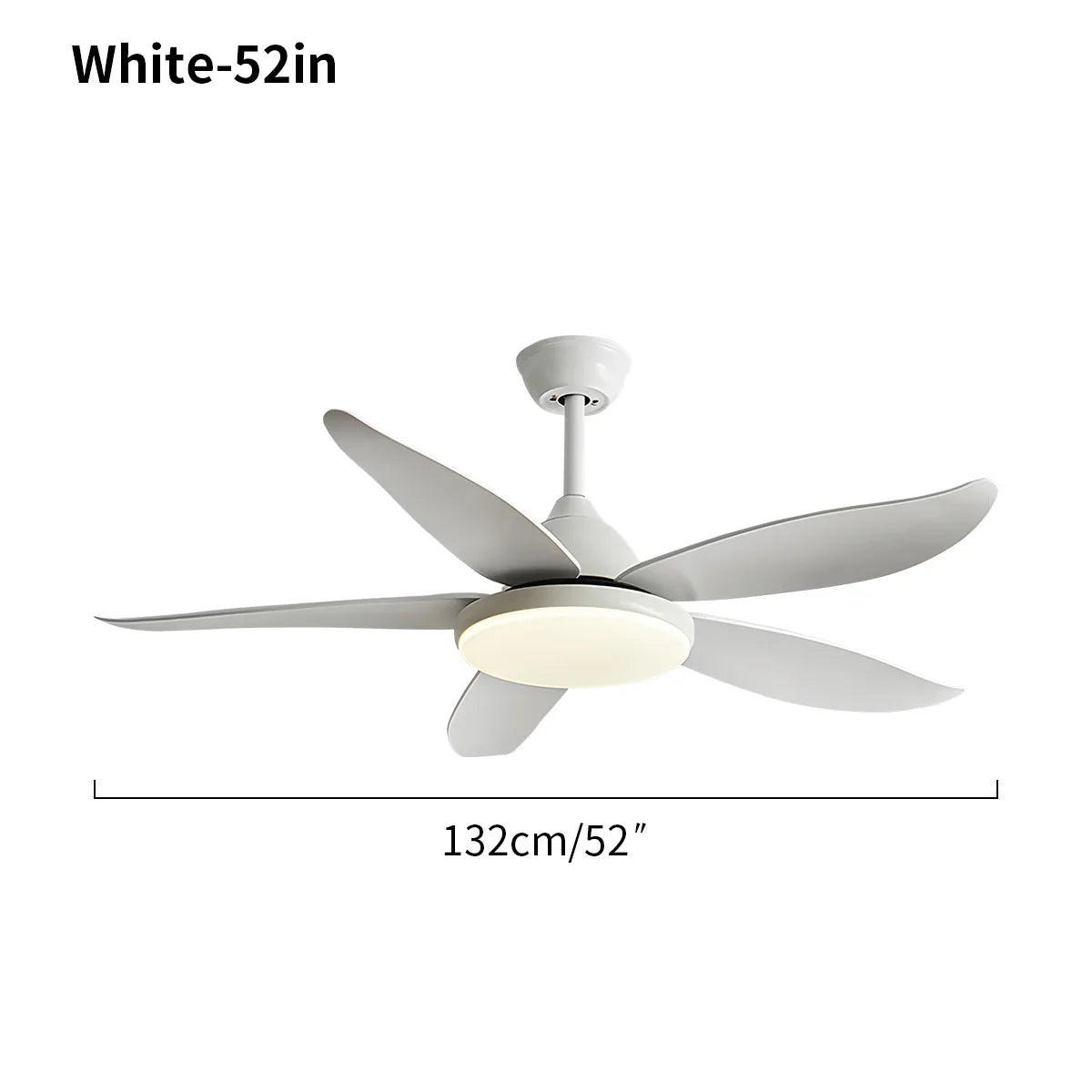 Ventilador de techo contemporáneo de 5 aspas con lámpara | Lersk