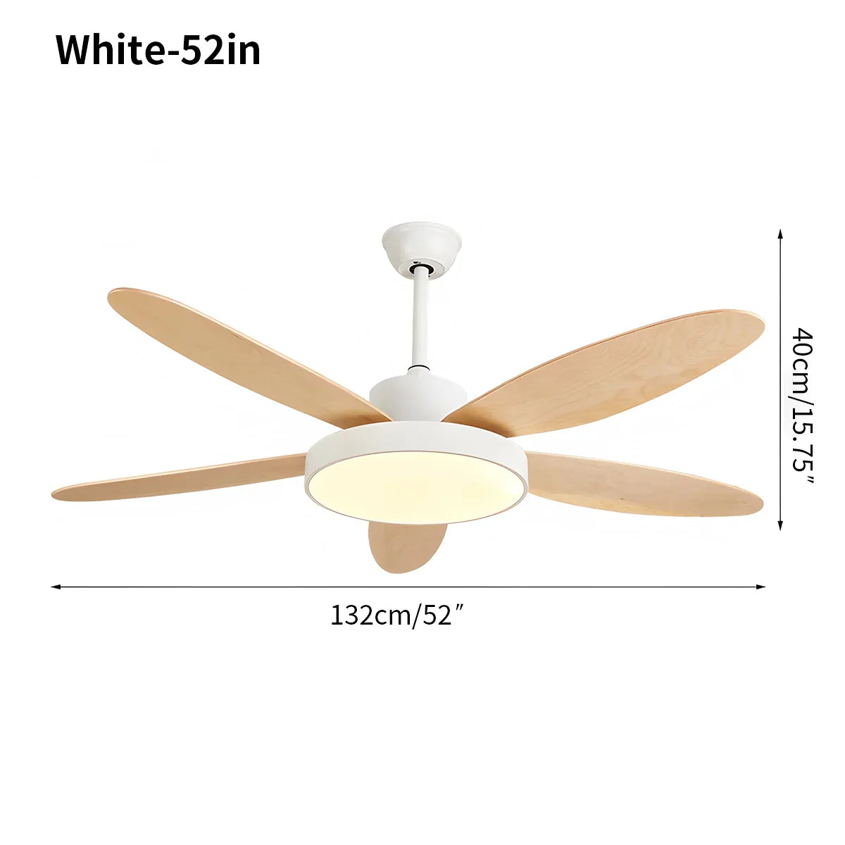 Ventilador de techo moderno de 5 aspas con lámpara para sala de estar | Lersk
