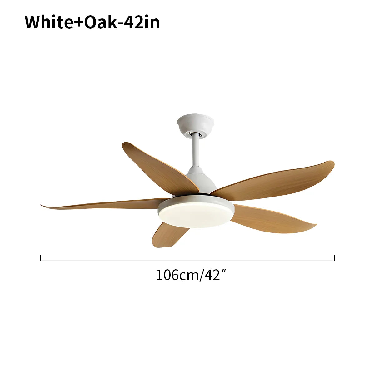 Ventilador de techo contemporáneo de 5 aspas con lámpara | Lersk