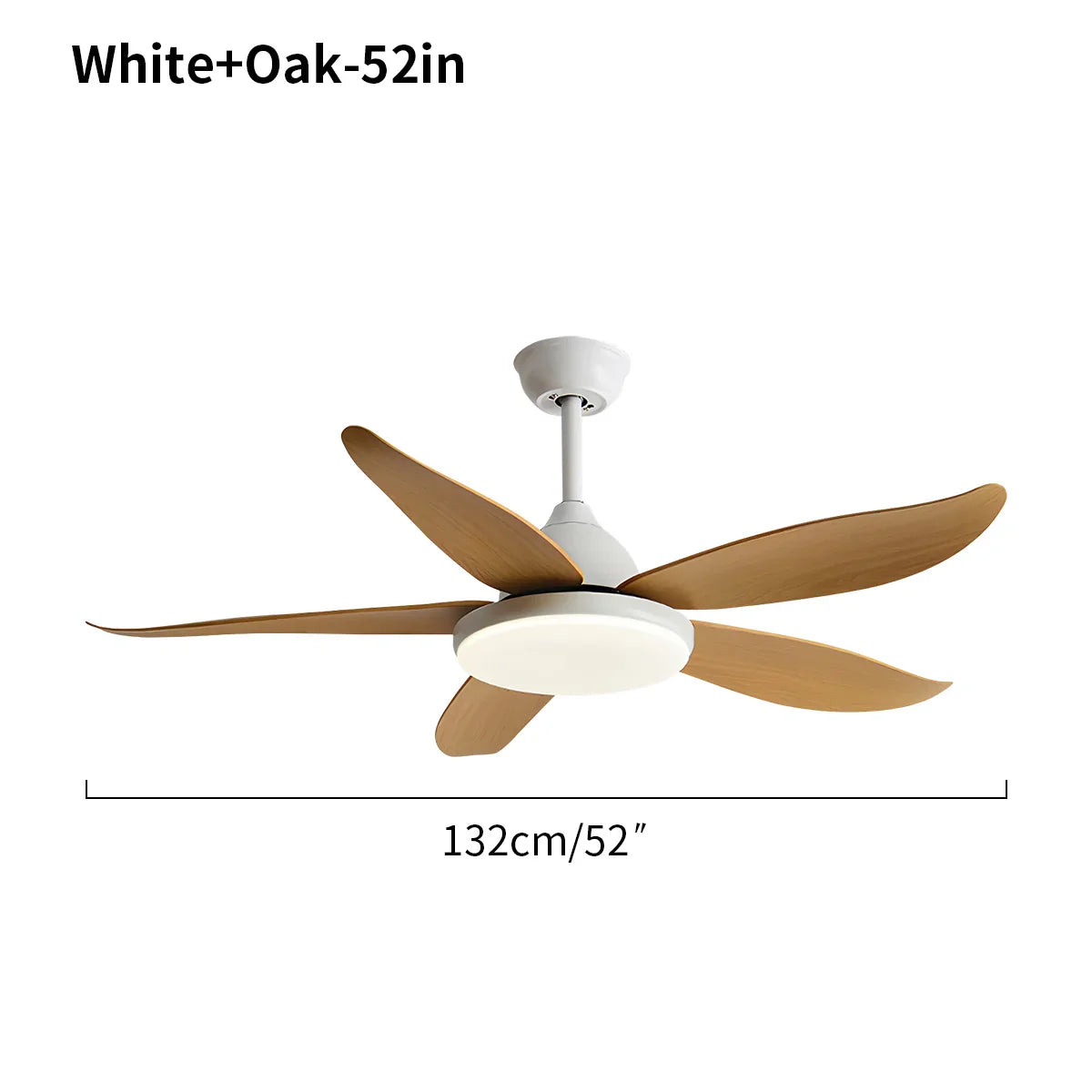 Ventilador de techo contemporáneo de 5 aspas con lámpara | Lersk